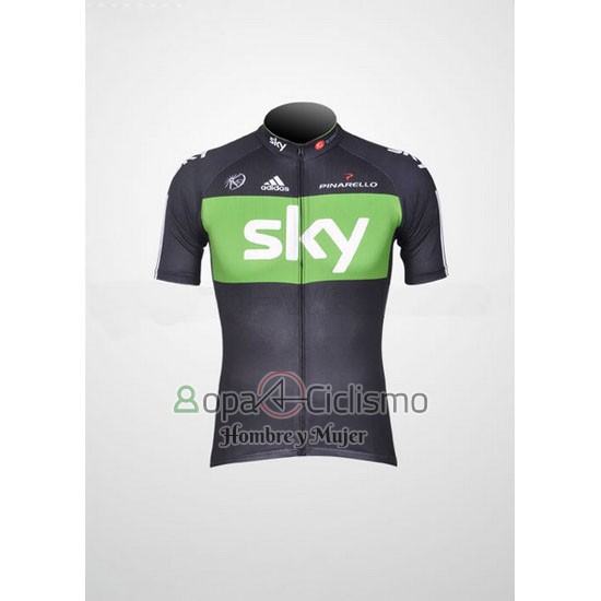 Sky Ropa Ciclismo Culotte Corto 2012 Mangas Cortas Negro y Verde